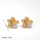 Flower Inlay Zircon Earrings [304 Stainless Steel]