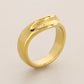 Einfacher Stil geometrischer Ring [304 Edelstahl, 18K Gold plattiert]