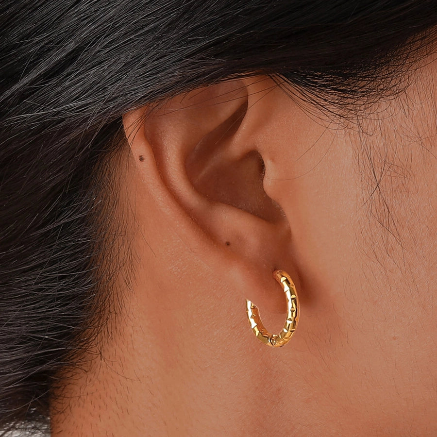 Color Block Solid Color Hoop Earrings [201 Stainless Steel,18K Gold Plated]