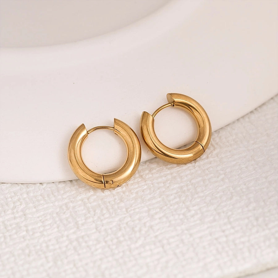 Round Hoop Earrings [304 Stainless Steel]