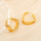 Heart Shape Hoop Earrings [304 Stainless Steel,18K Gold Plated]