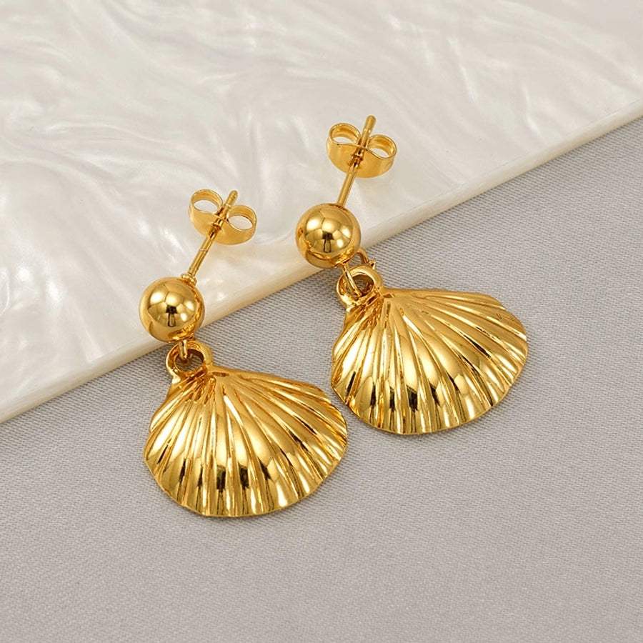 Pendientes de caída de estrella marina de estilo marino [304 acero inoxidable, 18k dorado chapado]