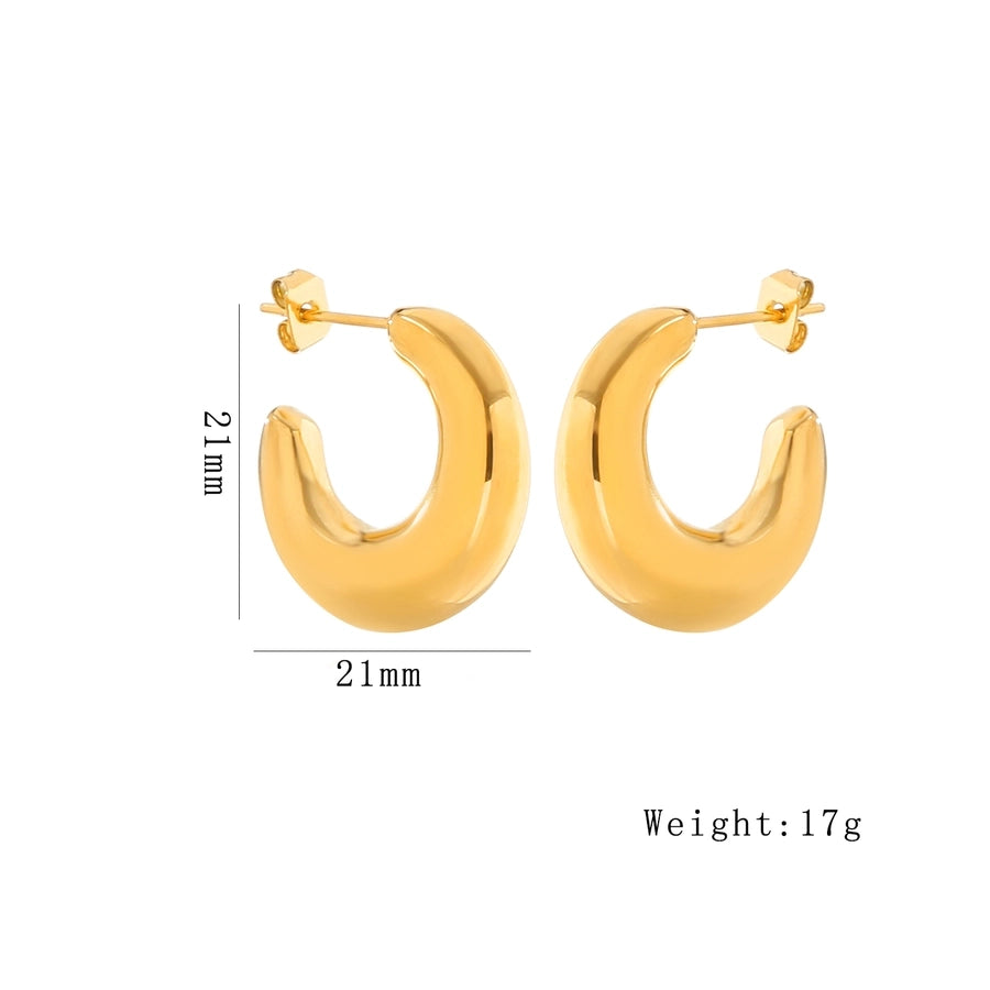 C Shape Hoop Ear Studs [304 Stainless Steel]