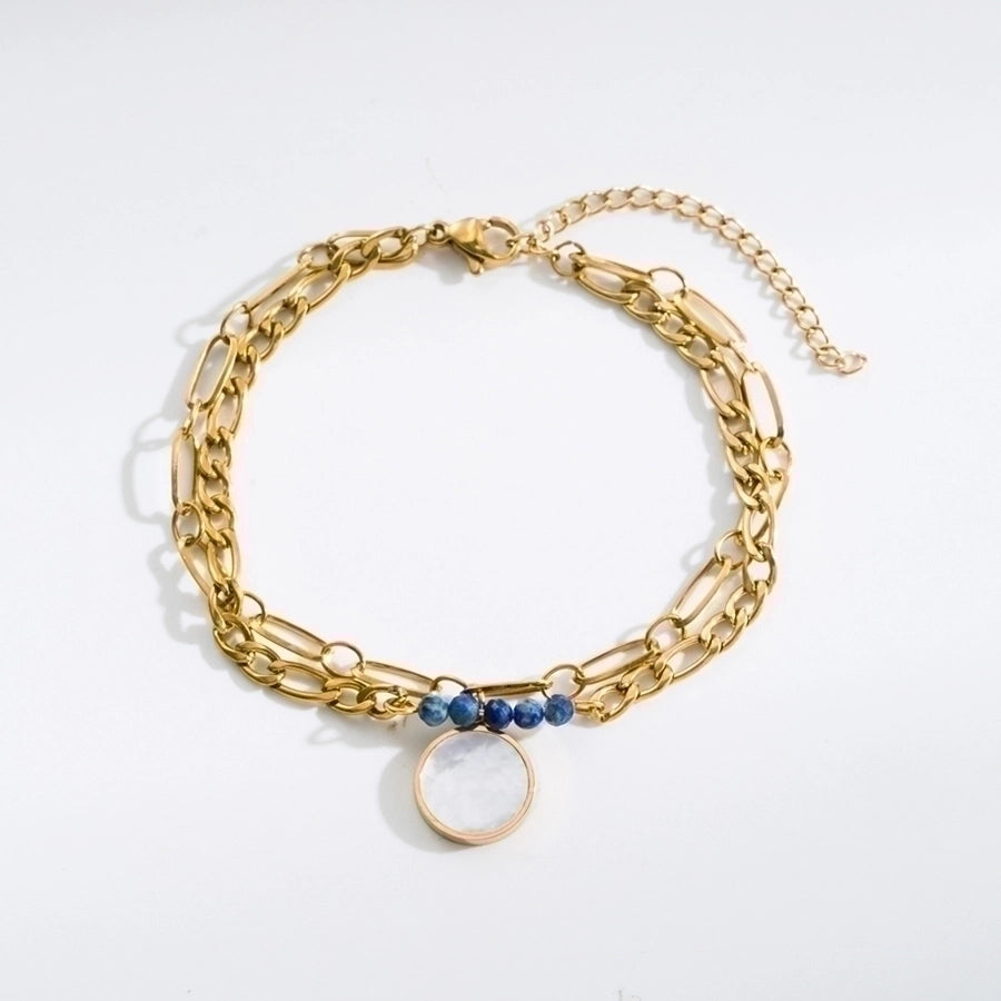 Eye Natural Stone Bracelets [Stainless Steel, 18K Gold Plated]