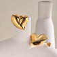 Duo Tone Heart Form Ohrringe [201 Edelstahl, 18K Gold plattiert]