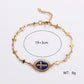 Blue Cross Bracelet [304 Stainless Steel, 18K Gold Plated]