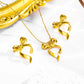 Roman Style Bow Knot Earrings/Necklace/Jewelry Set [304 Stainless Steel, 18K Gold Plated]