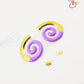 Spiral Stripe Thread Earrings [304 Stainless Steel,18K Gold Plated]