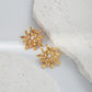 Chrysanthemum Pearl Earrings [304 Stainless Steel,14K Gold Plated]