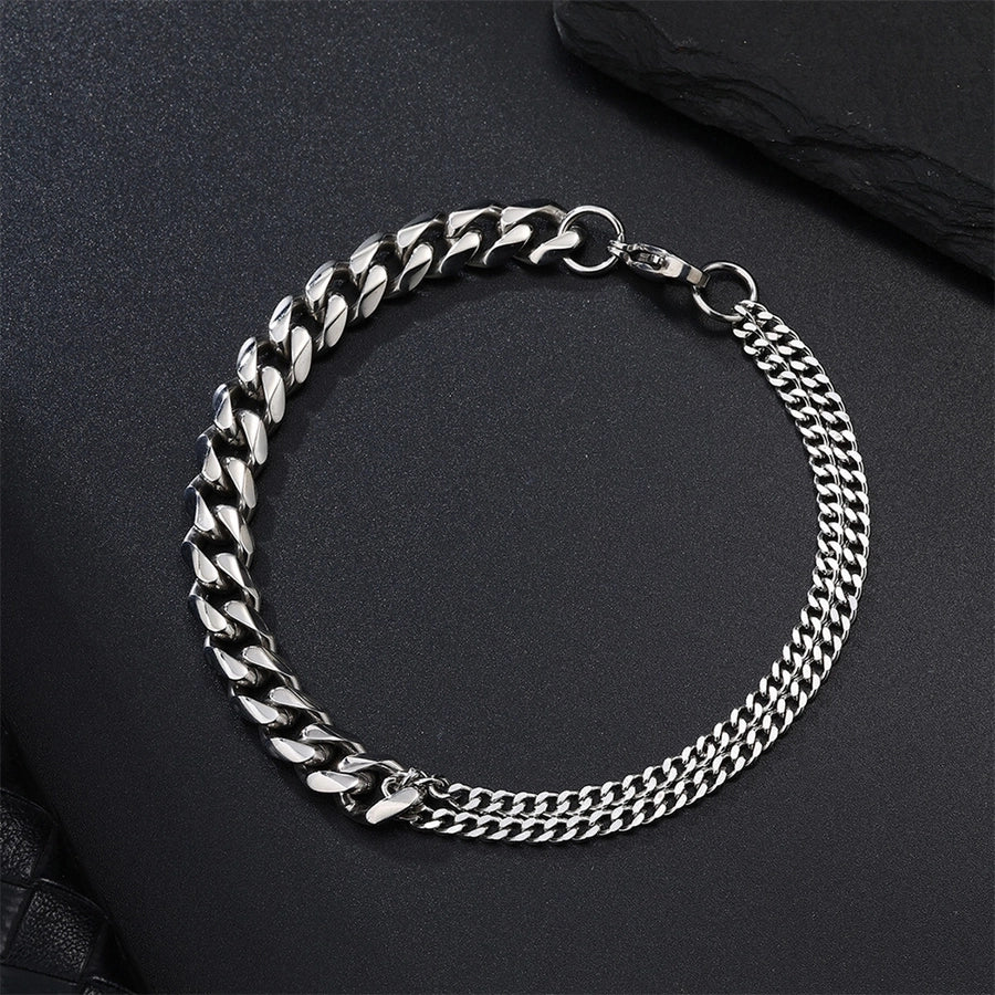 Simple Style Splicing Bracelet [304 Stainless Steel]