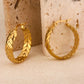 Hawaiian Leaves Hoop Earrings [304 Stainless Steel,18K Gold Plated]