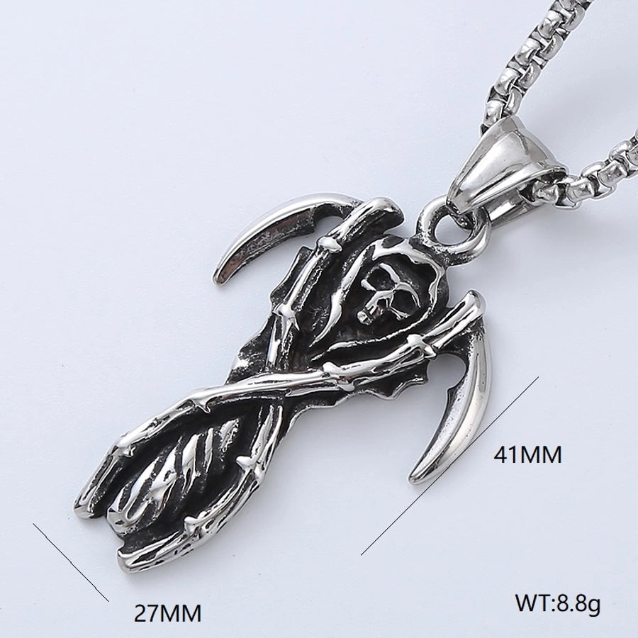 Hip-Hop Retro Streetwear Skull Necklace Pendant [304 Stainless Steel]