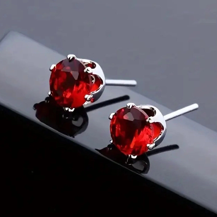 Boucles d'oreilles rouges rouges [304 en acier inoxydable]