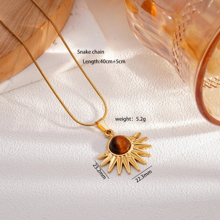 Retro Sun Pendant Necklace [304,316 Stainless Steel]