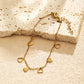 Heart Shape Bracelets [304 Stainless Steel, 18K Gold Plated]