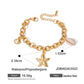 Vacation Style Starfish/Shell Bracelet [304 Stainless Steel,18K Gold Plated]