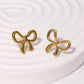 Bow Knot Ear Studs [304 Stainless Steel,18K Gold Plated]