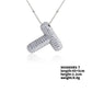 Three-dimensional Letter Zircon Pendant Necklace [304 Stainless Steel,Copper]