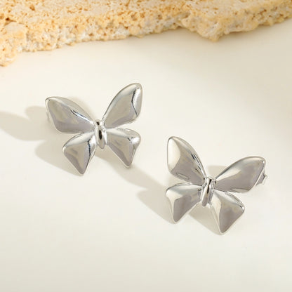 Butterfly Stud Earrings [304 Stainless Steel 18K Gold Plated]