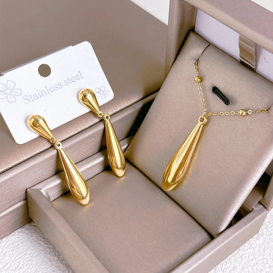 Drop Jewelry Set [304 Stainless Steel, 18K Gold Plated]