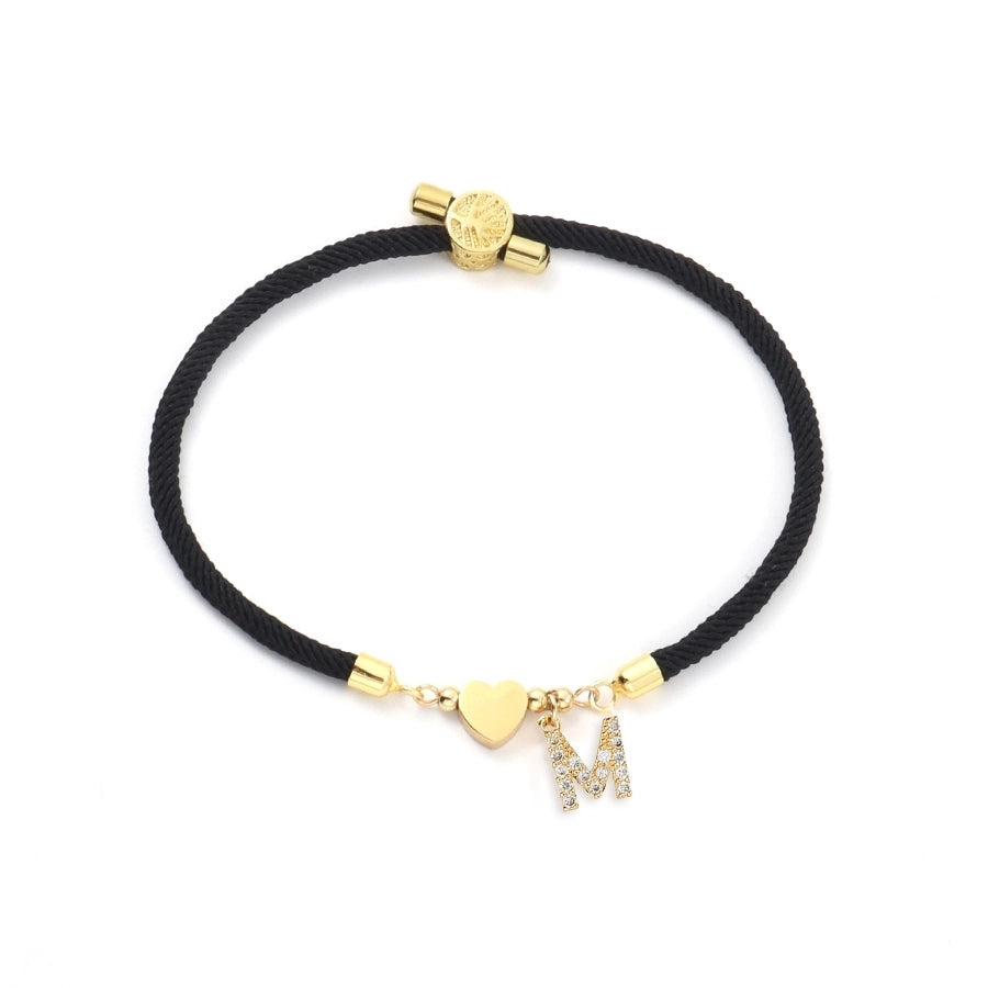 Brev nylon zircon armbånd [304 rustfrit stål, kobber]