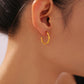 Pendientes de aro de giro [304 acero inoxidable, 18k dorado chapado]