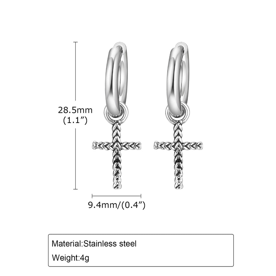 Punk Cross Wiszące kolczyki [201 Stal nierdzewna]