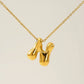 Letter Pendant Necklace [304 Stainless Steel,18K Gold Plated]