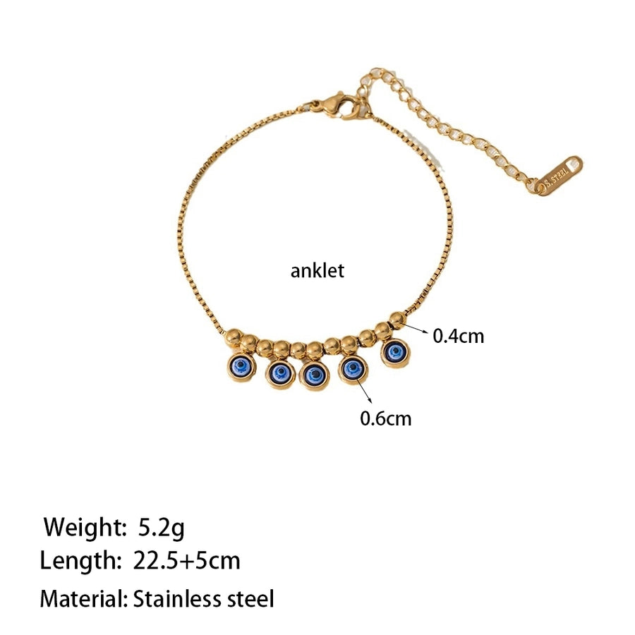 Glam Eye Resin Bracelets/Anklet/Necklace [304 Stainless Steel 18K Gold Plated]