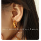 C Shape Twist Earrings [304 Stainless Steel,18K Gold Plated]