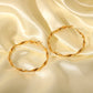 Round Frill Hoop Ohrringe [304 Edelstahl, 18K Gold plattiert]