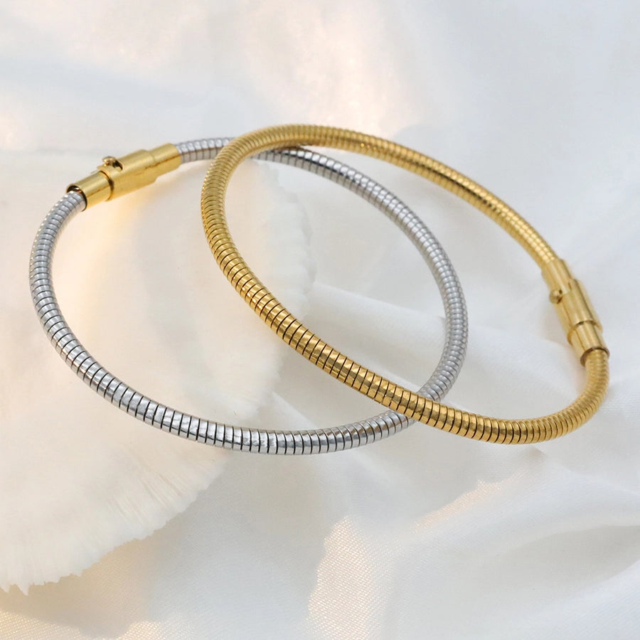 Rounded Snake Chain Bracelet [Stainless Steel]