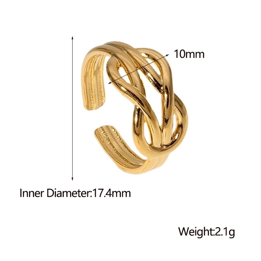 Geometrisk solidfarge åpen ring [304 rustfritt stål, 18K gullbelagt]