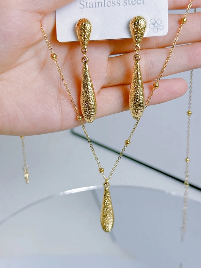 Drop Jewelry Set [304 Stainless Steel, 18K Gold Plated]