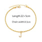 Letter Rope Chain Anklet [201 Stainless Steel, 14K Gold Plated,Copper]