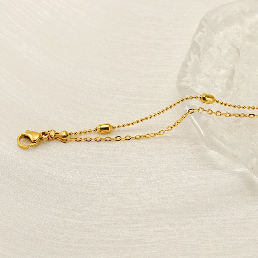 Heart Shape Layered Chain Bracelet [304 Stainless Steel, 18K Gold Plated]