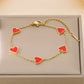 Acrylic Heart Cable Chain Bracelets [304 Stainless Steel,18K Gold Plated]