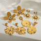 Mix Flower Earrings [304 Stainless Steel,18K Gold Plated]