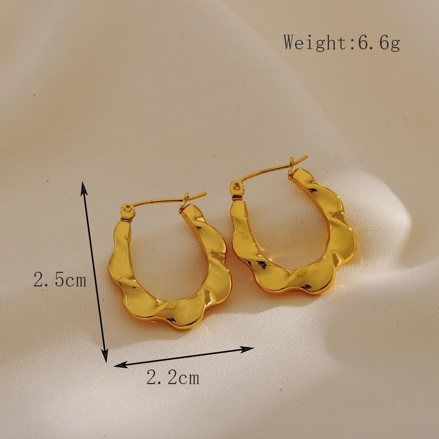 Mix -Design -Hoop -Ohrringe [304 Edelstahl, 18K Gold plattiert]