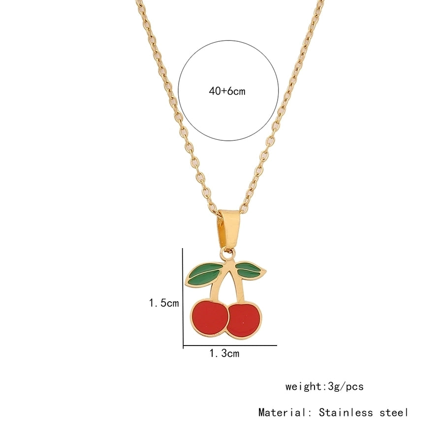 Fruit Necklace [304 Stainless Steel,18K Gold Plated]