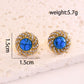 Mix Designs Blue Stone Parrings [304 ανοξείδωτος χάλυβα, 18k χρυσό επιχρυσωμένο]