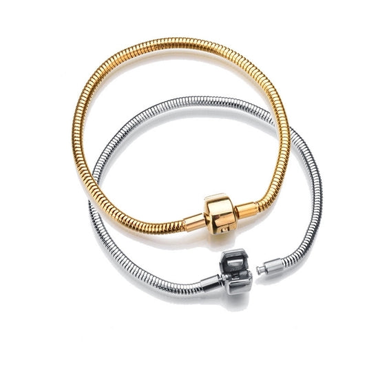 Plain Bangle Bracelet [304 Stainless Steel, 18K Gold Plated]