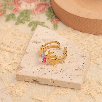 Flower Ring [304 Stainless Steel 14K Gold Plated]