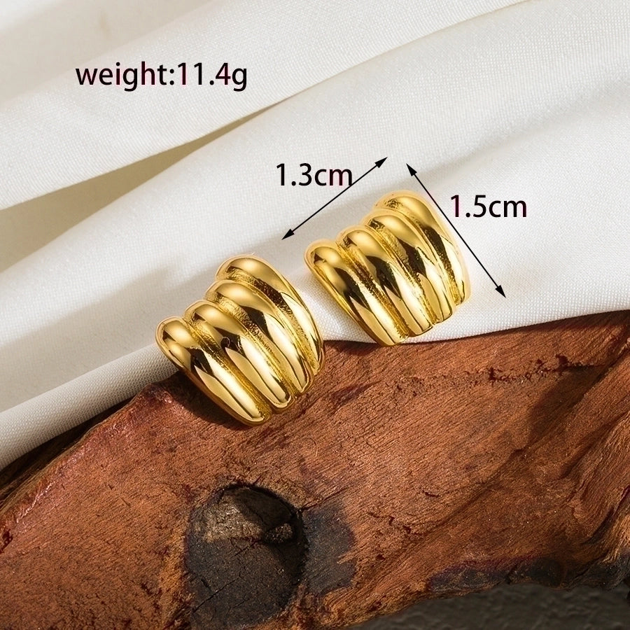 Mix Designs Earrings [304 Stainless Steel,18K Gold Plated]