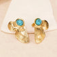 Turquoise Stone Earring [304 Stainless Steel,18K Gold Plated]