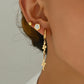 Heart Shape Flower Snake Earrings Set [201 Stainless Steel, 18K Gold Plated]