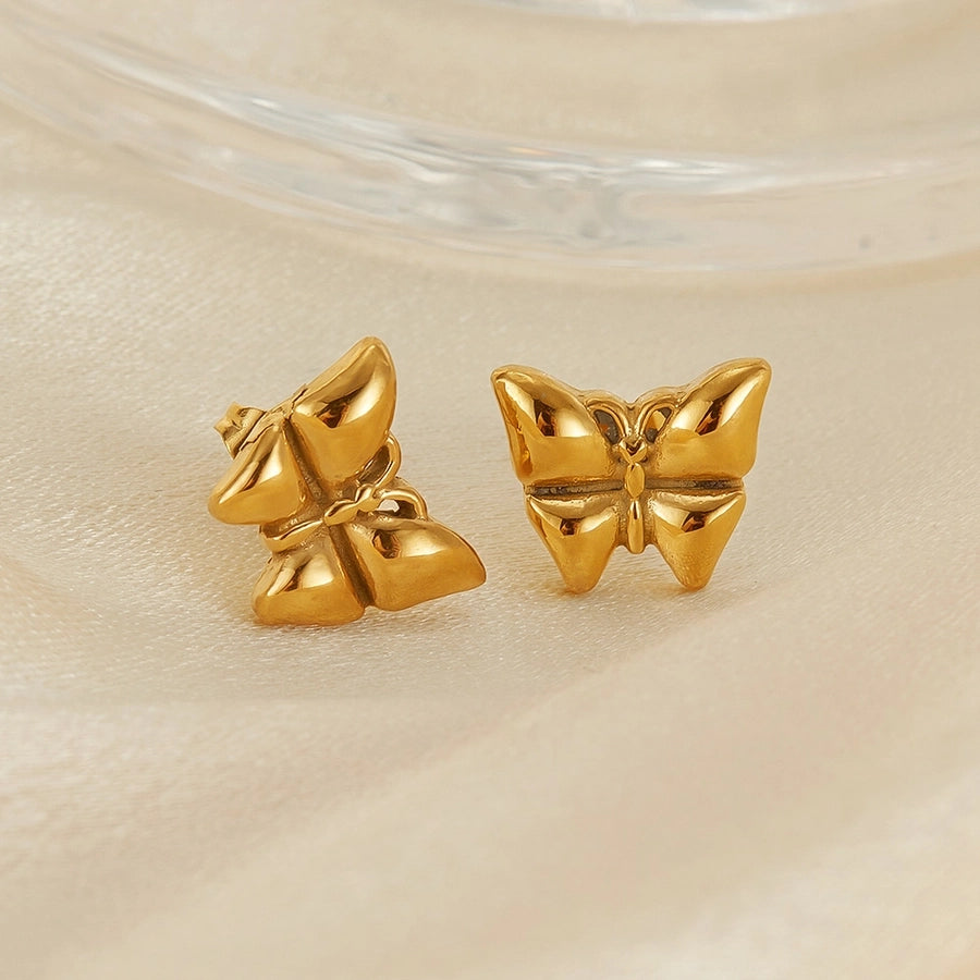 Small Bow Butterfly Earrings [304 Stainless Steel]