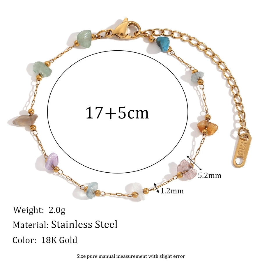 Irregular stones  Bracelet/Earrings [316 Stainless Steel ,18K Gold Plated]