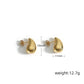 Water Droplets Waves Earrings [304 Stainless Steel,18K Gold Plated]