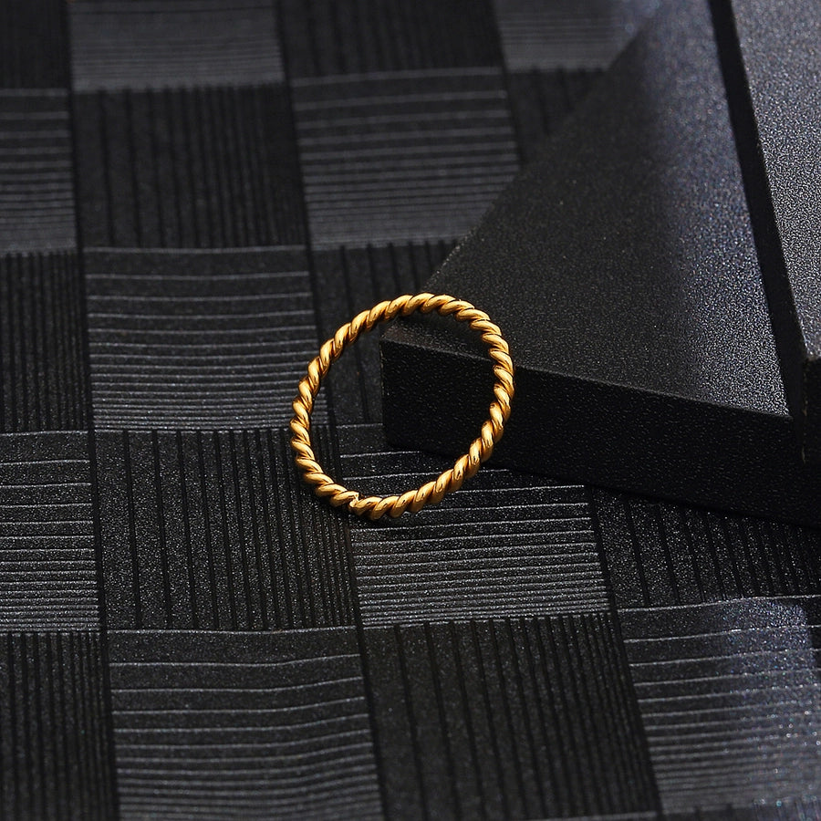 Twist Band Ring [304 Stainless Steel 18K Gold Plated]